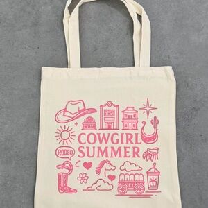 Cowgirl Summer Cream Tote Bag
